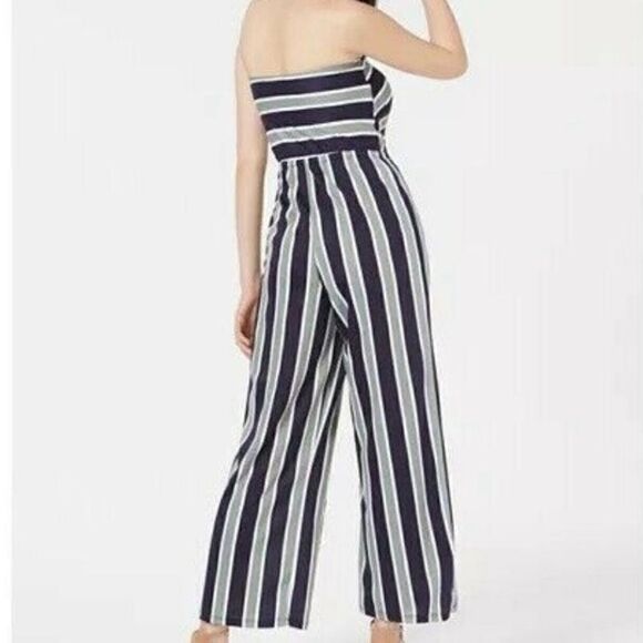 Planet Gold Strapless Striped Jumpsuit Size Medium - Picture 4 of 9